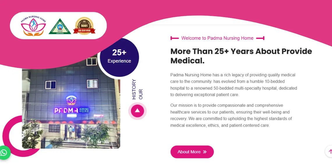 Padma Nursing Home website screenshot
